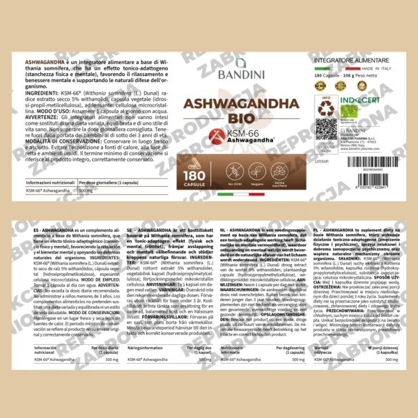 Suplement diety z Ashwagandhą bio
