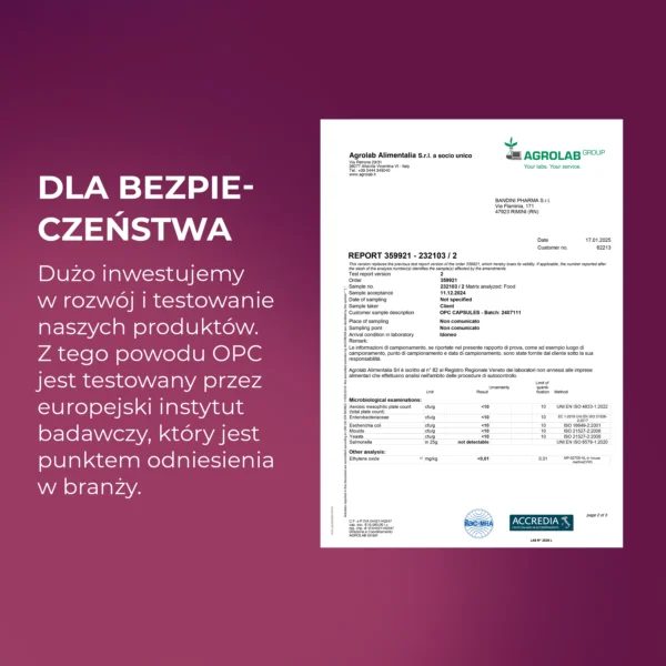 Suplement diety z ekstraktem z pestek winogron OPC