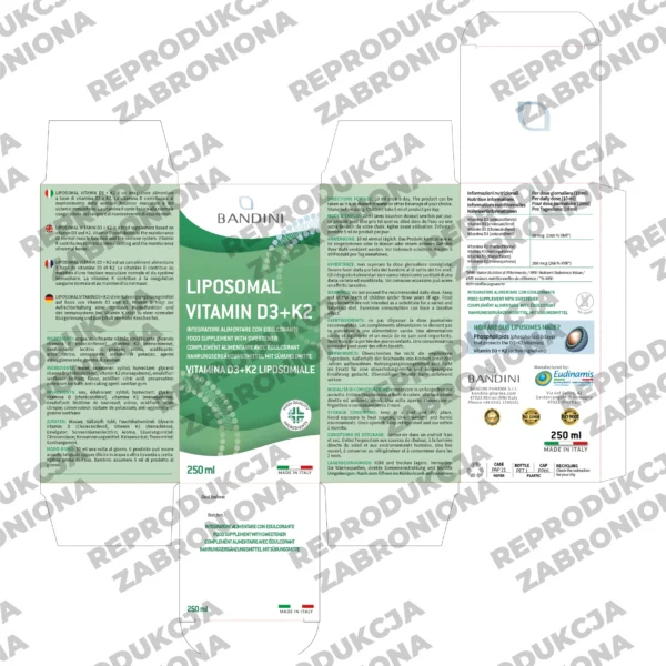 Suplement diety liposomalny z witaminą D3+K2