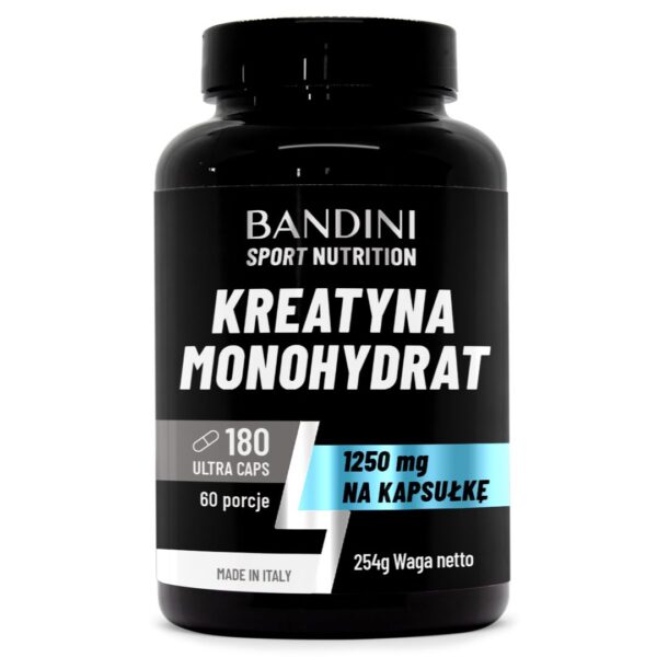 Monohydrat kreatyny – 180 kapsułek